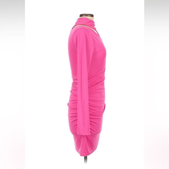 Camila Coelho Imani Mini Long Sleeve Cutout Dress in Fuschia | Size M - Picture 8 of 10